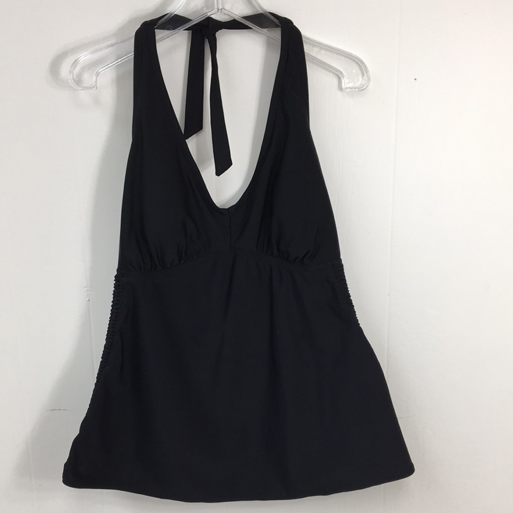 Liz Lange Maternity Swim Tankini Black Top Only Size S EXCELLENT Condition